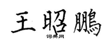 何伯昌王昭鹏楷书个性签名怎么写