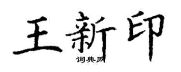 丁谦王新印楷书个性签名怎么写