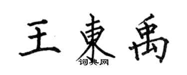 何伯昌王东禹楷书个性签名怎么写