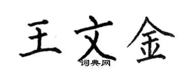 何伯昌王文金楷书个性签名怎么写