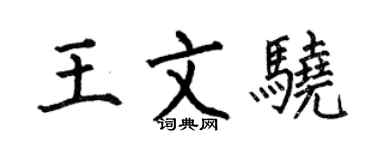 何伯昌王文骁楷书个性签名怎么写
