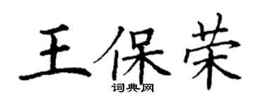 丁谦王保荣楷书个性签名怎么写