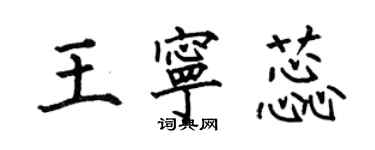 何伯昌王宁蕊楷书个性签名怎么写
