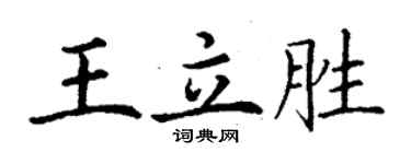 丁谦王立胜楷书个性签名怎么写