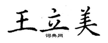 丁谦王立美楷书个性签名怎么写