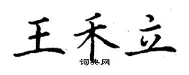 丁谦王禾立楷书个性签名怎么写