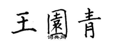 何伯昌王园青楷书个性签名怎么写