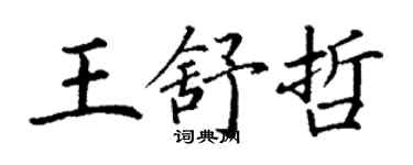 丁谦王舒哲楷书个性签名怎么写