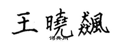 何伯昌王晓飚楷书个性签名怎么写
