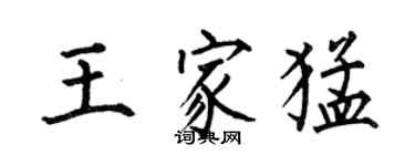 何伯昌王家猛楷书个性签名怎么写