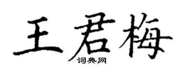 丁谦王君梅楷书个性签名怎么写