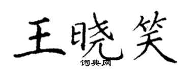 丁谦王晓笑楷书个性签名怎么写