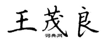 丁谦王茂良楷书个性签名怎么写