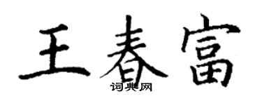 丁谦王春富楷书个性签名怎么写