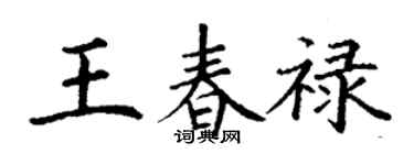 丁谦王春禄楷书个性签名怎么写