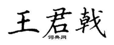 丁谦王君戟楷书个性签名怎么写