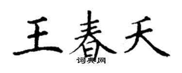 丁谦王春夭楷书个性签名怎么写