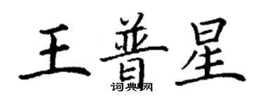 丁谦王普星楷书个性签名怎么写