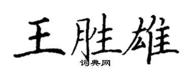 丁谦王胜雄楷书个性签名怎么写