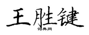丁谦王胜键楷书个性签名怎么写