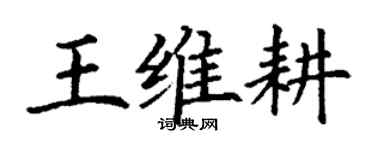 丁谦王维耕楷书个性签名怎么写