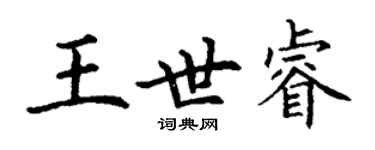 丁谦王世睿楷书个性签名怎么写