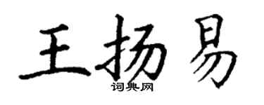丁谦王扬易楷书个性签名怎么写
