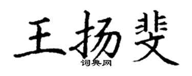 丁谦王扬斐楷书个性签名怎么写