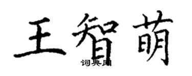 丁谦王智萌楷书个性签名怎么写