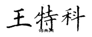 丁谦王特科楷书个性签名怎么写