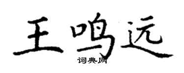 丁谦王鸣远楷书个性签名怎么写