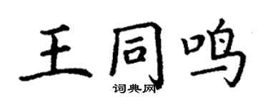 丁谦王同鸣楷书个性签名怎么写