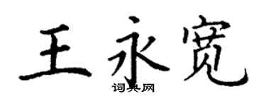 丁谦王永宽楷书个性签名怎么写