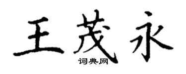 丁谦王茂永楷书个性签名怎么写