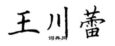 丁谦王川蕾楷书个性签名怎么写