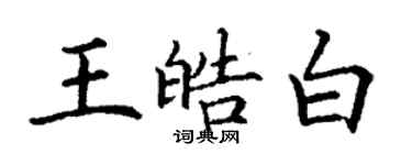 丁谦王皓白楷书个性签名怎么写