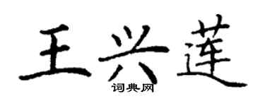 丁谦王兴莲楷书个性签名怎么写