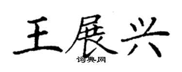 丁谦王展兴楷书个性签名怎么写
