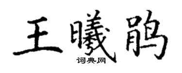 丁谦王曦鹃楷书个性签名怎么写