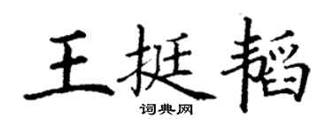 丁谦王挺韬楷书个性签名怎么写