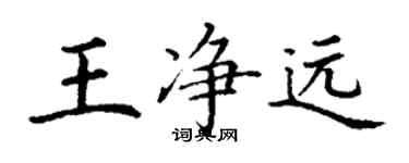 丁谦王净远楷书个性签名怎么写