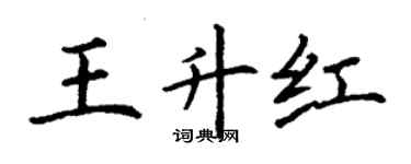丁谦王升红楷书个性签名怎么写