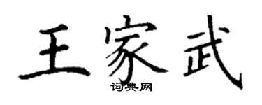 丁谦王家武楷书个性签名怎么写