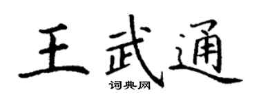 丁谦王武通楷书个性签名怎么写