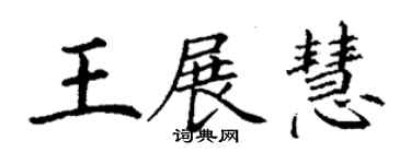 丁谦王展慧楷书个性签名怎么写