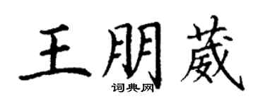 丁谦王朋葳楷书个性签名怎么写