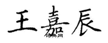 丁谦王嘉辰楷书个性签名怎么写