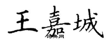 丁谦王嘉城楷书个性签名怎么写