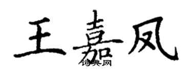 丁谦王嘉凤楷书个性签名怎么写