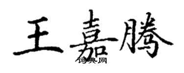 丁谦王嘉腾楷书个性签名怎么写